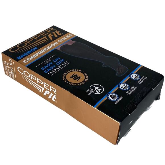 Copper Fit Energy Compression Socks Men's Size 9-12/ Women's 10-13 New In Box - Picture 3 of 7